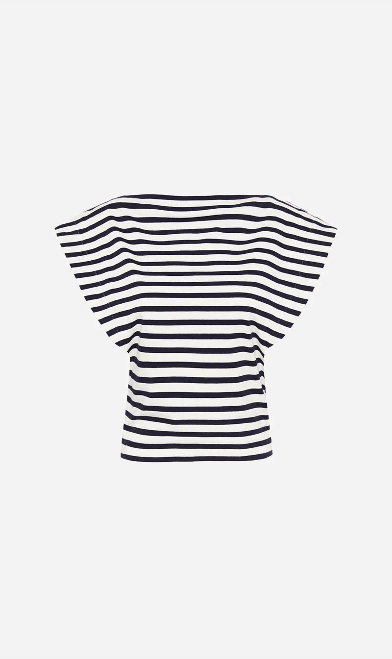 Matteau | Boat Neck Tee - Navy/White 1 Matteau | Boat Neck Tee - Navy/White
