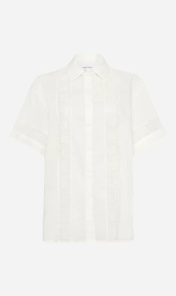 Matteau | Broderie Trim Shirt - White