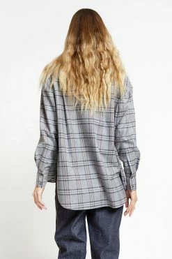 Karen Walker | Classic Shirt - Grey -Acler Shop classic shirt 2707 grey back 0992825001650334852