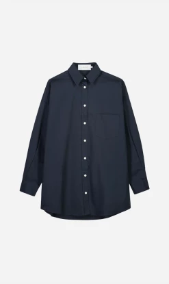 Laing | Oversized Cotton Shirt - Darkest Navy