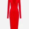 Victoria Beckham | VB Body Deep Vee Midi - Red