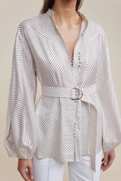 ACLER | Heaton Blouse - Midnight Stripe -Acler Shop e43c64b882544454adbaa6cbd96e1df4