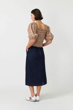 Kate Sylvester | Gingham Shirred Top - Caramel -Acler Shop ginghamshirredtopcaramel1 0163 1440x 8fd800a0 f242 434e 9d47 12c2621ae0f8