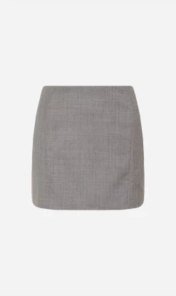 St Agni | Curve Seam Wool Mini Skirt - Grey