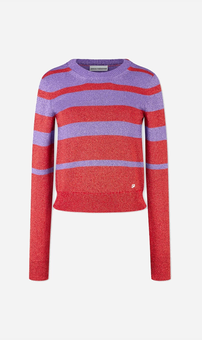 Paco Rabanne | Pull Round Neck Pull - Purple/Red 1 Paco Rabanne | Pull Round Neck Pull - Purple/Red
