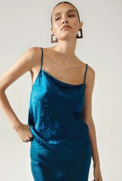 Silk Laundry | Straight Neck Cami - Peacock Monarch Jacquard -Acler Shop media 1200x 178008f3 fd60 436b a574 fbaeb29c6a49