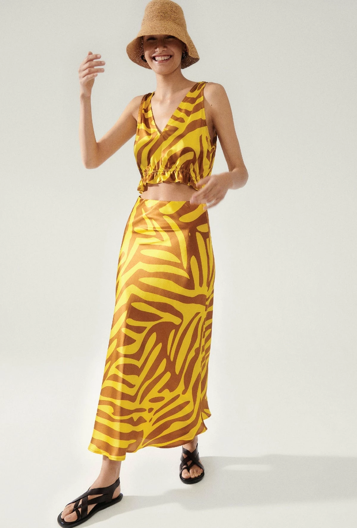 Silk Laundry | Long Bias Cut Skirt - Tiger Matisse 3 Silk Laundry | Long Bias Cut Skirt - Tiger Matisse - Image 3