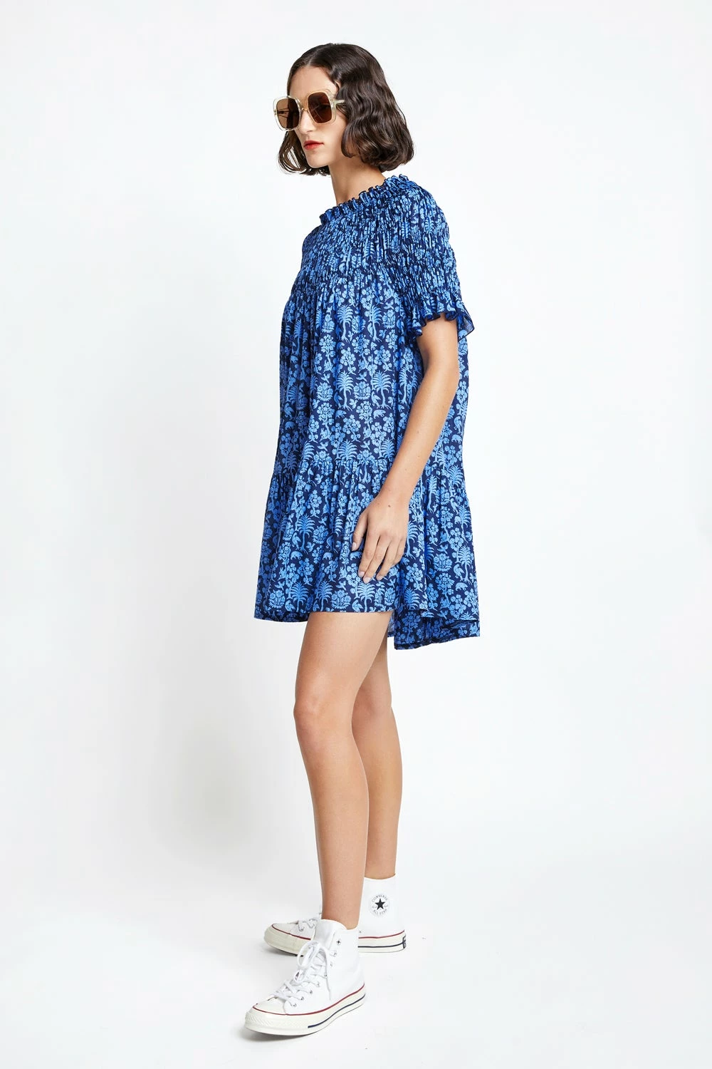Karen Walker | Mini Orestes Dress - Navy / Cornflower 3 Karen Walker | Mini Orestes Dress - Navy / Cornflower - Image 3
