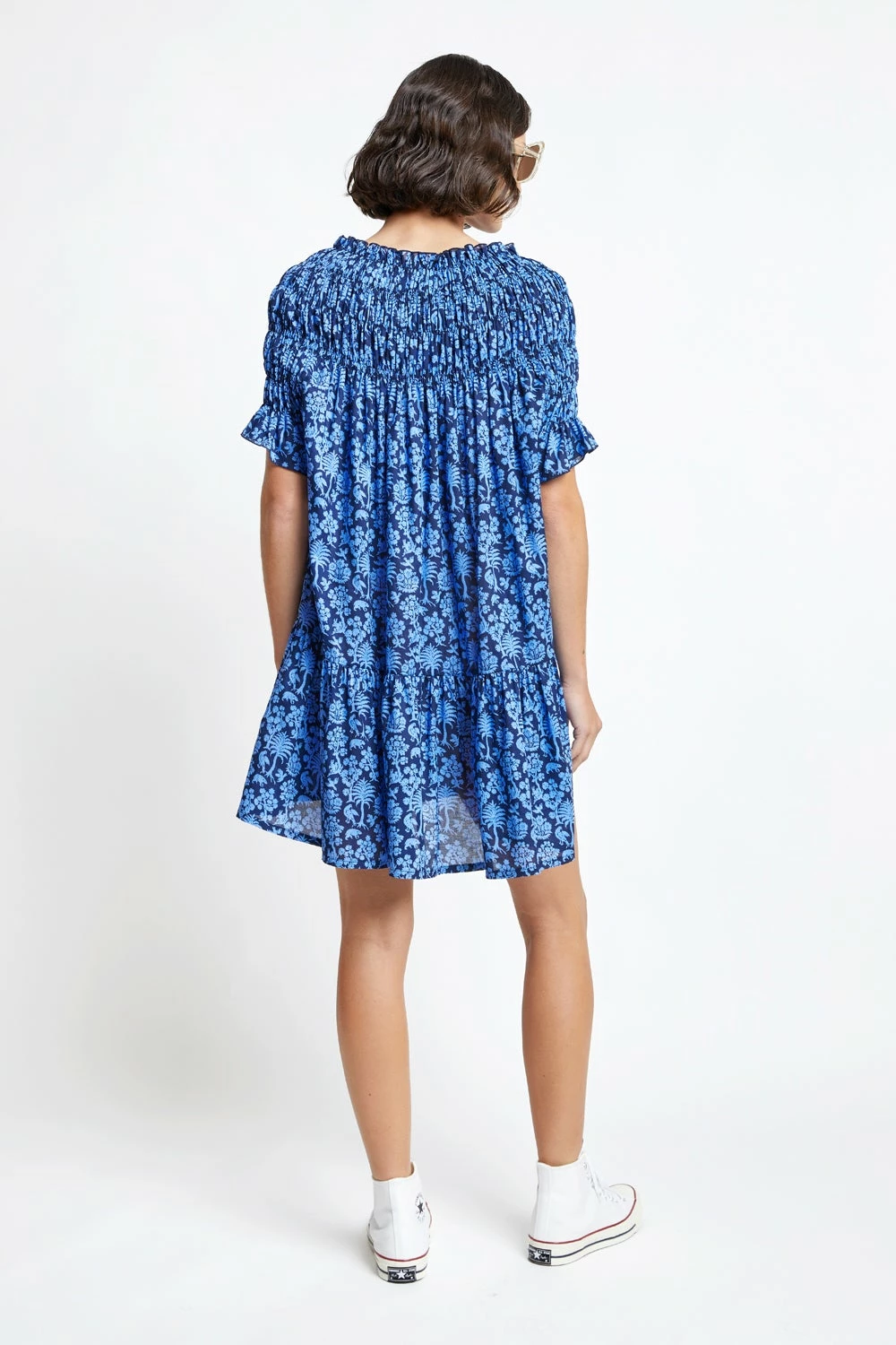 Karen Walker | Mini Orestes Dress - Navy / Cornflower 2 Karen Walker | Mini Orestes Dress - Navy / Cornflower - Image 2