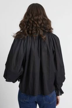 Karen Walker | Mouseion Top - Black -Acler Shop mousieon organic cotton top 10177 02 black back 0236791001657772412