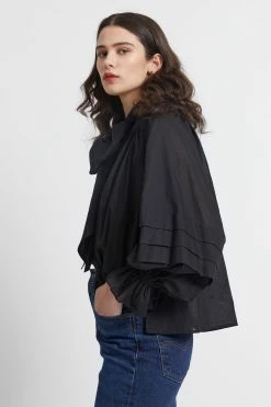 Karen Walker | Mouseion Top - Black -Acler Shop mousieon organic cotton top 10177 02 black side 0926812001657772411