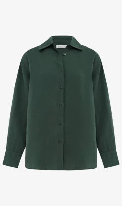 Assembly Label | Oversized Linen Shirt - Cypress
