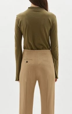 Bassike | Raised Neck Slim LS T.shirt - Caper Green -Acler Shop p 5b2533d2 4432 4f90 b8d5 6f28eaf5c610