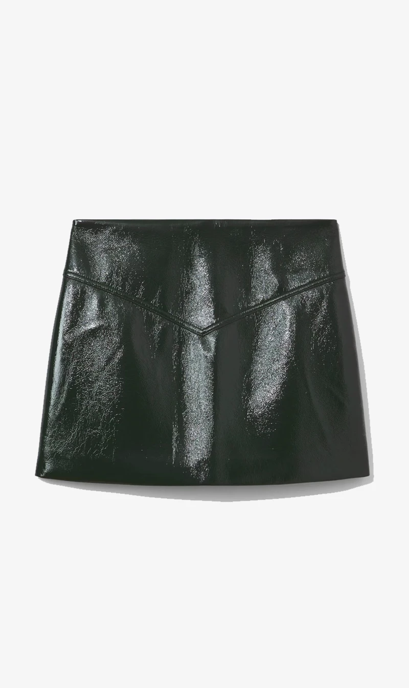 Proenza Schouler White Label | Vinyl Mini Skirt - Pine 1 Proenza Schouler White Label | Vinyl Mini Skirt - Pine