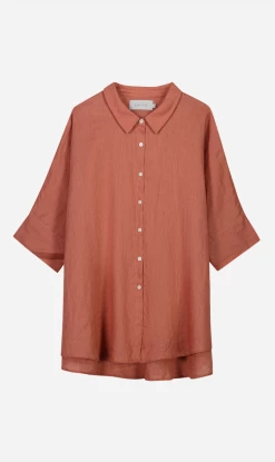 Laing | Popover Linen Shirt - Baked Clay