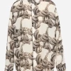 Bassike | Printed Cinched Waist Shirt - Black/White