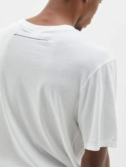 Bassike | Regular Fit T.Shirt - White -Acler Shop regulart.shirtwitharmyshort newcore detail 2 2000x 49fbc7a6 817c 45ea 949b 5505392befd0