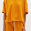 Bassike | Slouch Rib Htg T.shirt - Tangerine