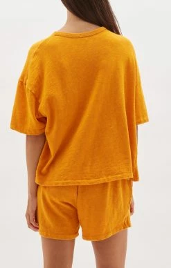 Bassike | Slouch Rib Htg T.shirt - Tangerine -Acler Shop unnamed 11