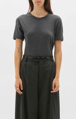 Bassike | Slim Heritage S/s T.Shirt - Charcoal Marl