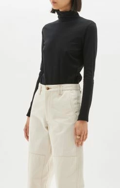 Bassike | Slim Roll Neck L/S T.Shirt - Black -Acler Shop unnamed 39