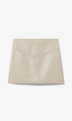 Proenza Schouler White Label | Vinyl Mini Skirt - Fawn